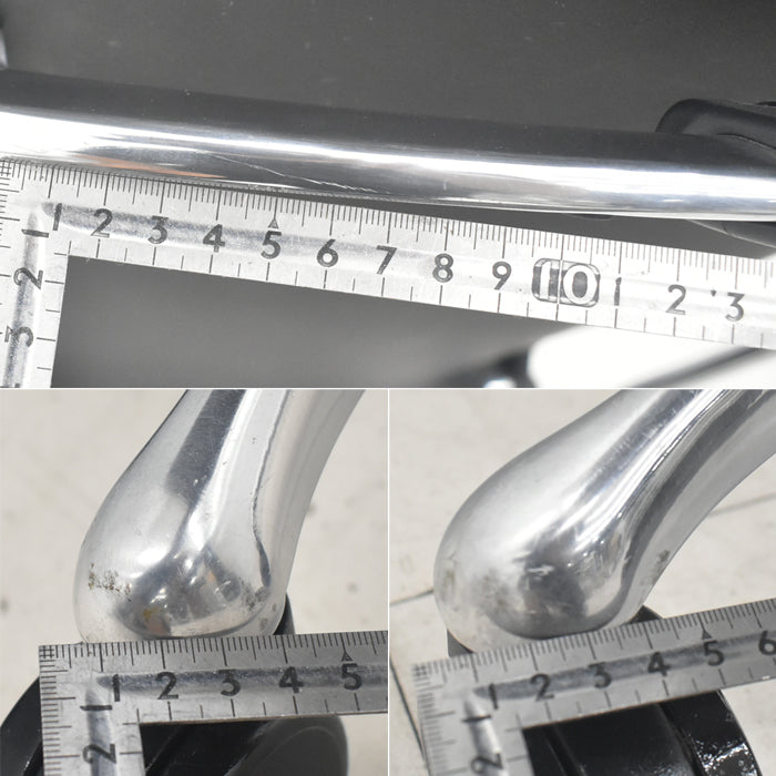 【中古】オカムラ　コンテッサ　大型ヘッドレスト　可動肘　アルミポリッシュ　革張り　2025090303【中古オフィス家具】