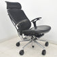 【中古】オカムラ　コンテッサ　大型ヘッドレスト　可動肘　アルミポリッシュ　革張り　2025090303【中古オフィス家具】