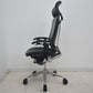 【中古】オカムラ　コンテッサ　大型ヘッドレスト　可動肘　アルミポリッシュ　革張り　2025090305【中古オフィス家具】