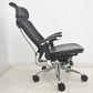 【中古】オカムラ　コンテッサ　大型ヘッドレスト　可動肘　アルミポリッシュ　革張り　2025090311【中古オフィス家具】