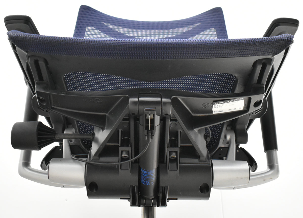 【中古】オカムラ　バロン　ローバック　可動肘　シルバー脚　肘パッド新品 2025091605【中古オフィス家具】