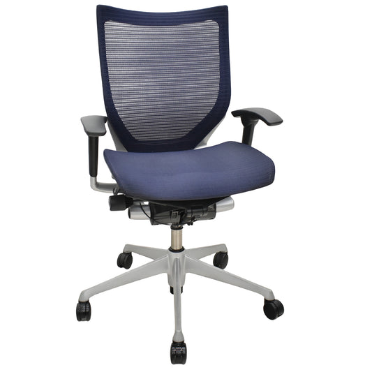 【中古】オカムラ　バロン　ローバック　可動肘　シルバー脚　肘パッド新品　2025091701【中古オフィス家具】