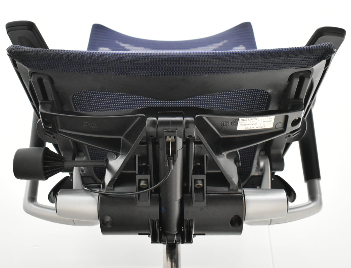 【中古】オカムラ　バロン　ローバック　可動肘　シルバー脚　肘パッド新品　2025091702【中古オフィス家具】