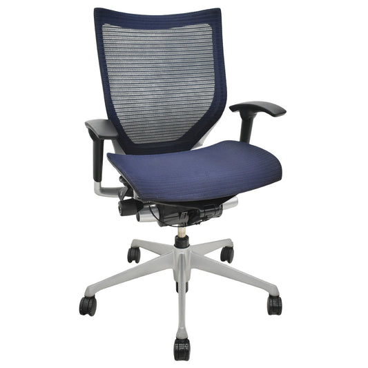 【中古】[難有]オカムラ　バロン　ローバック　可動肘　シルバー脚　肘パッド新品　2025091703【中古オフィス家具】