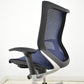 【中古】オカムラ　バロン　ローバック　可動肘　シルバー脚　肘パッド新品　ダークブルー　2025092201【中古オフィス家具】