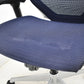 【中古】オカムラ　バロン　ローバック　可動肘　シルバー脚　肘パッド新品　ダークブルー　2025092202【中古オフィス家具】