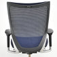 【中古】オカムラ　バロン　ローバック　可動肘　シルバー脚　肘パッド新品　ダークブルー　2025092203【中古オフィス家具】