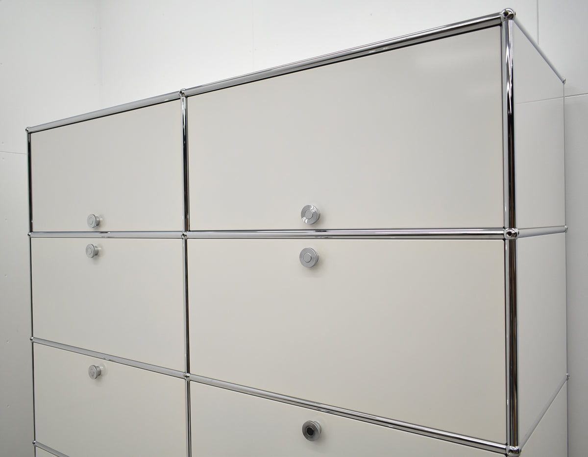 【中古】[送料お見積り商品]USM Haller　ハラーキャビネット　２列５段　ホワイト　幅1525　2025092601【中古オフィス家具】
