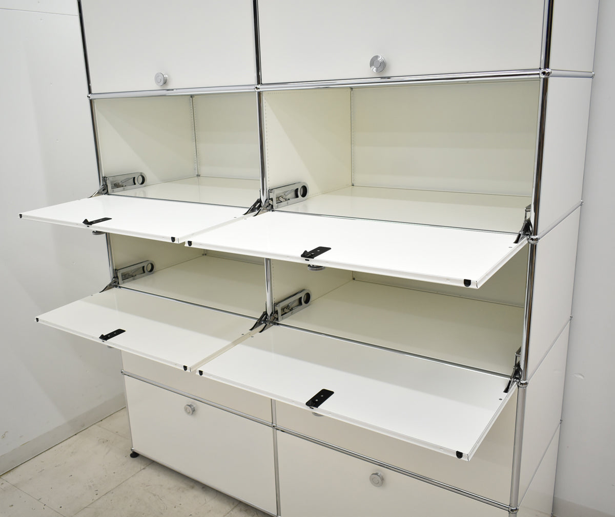 【中古】[送料お見積り商品]USM Haller　ハラーキャビネット　２列５段　ホワイト　幅1525　2025092601【中古オフィス家具】