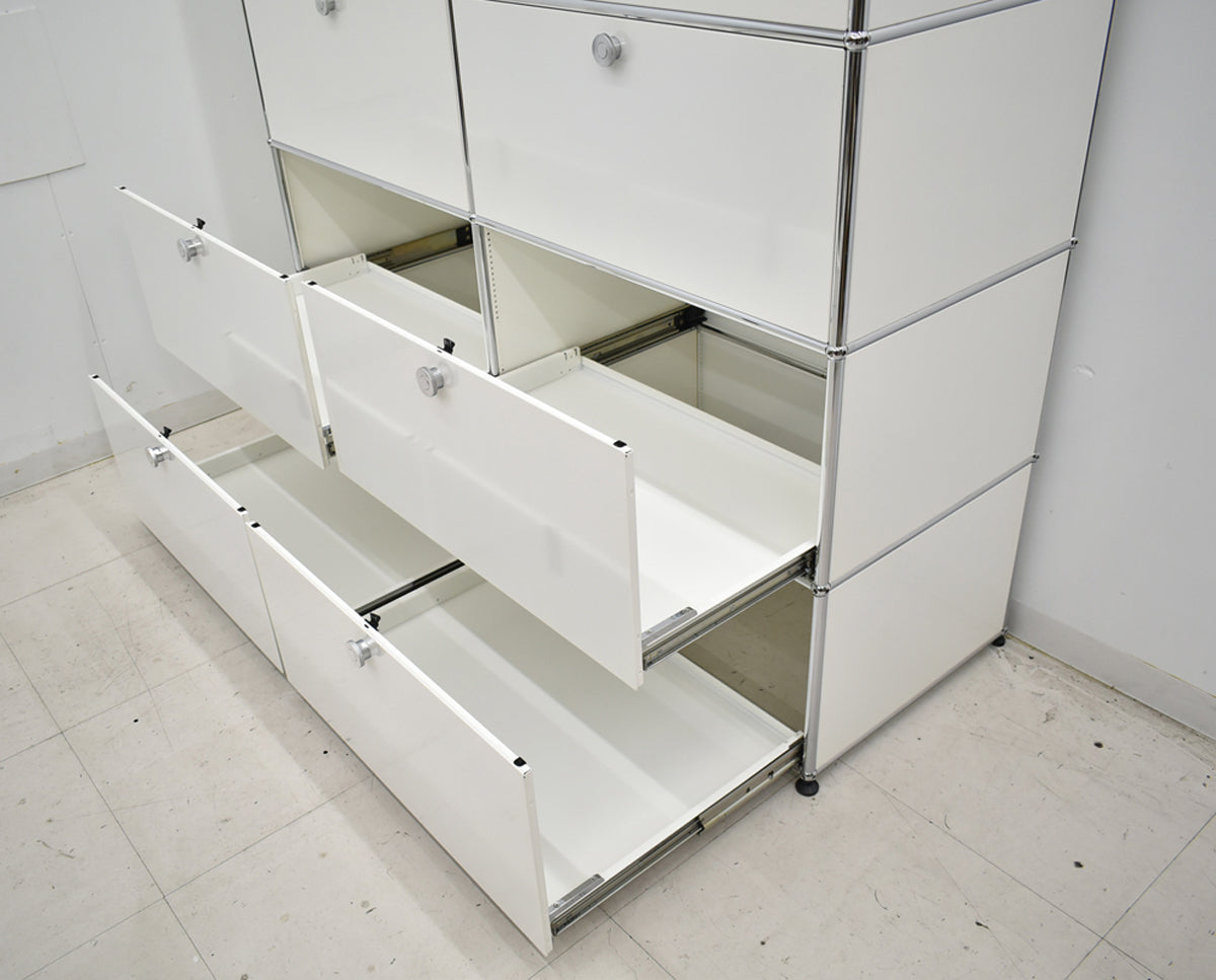 【中古】[送料お見積り商品]USM Haller　ハラーキャビネット　２列５段　ホワイト　幅1525　2025092601【中古オフィス家具】