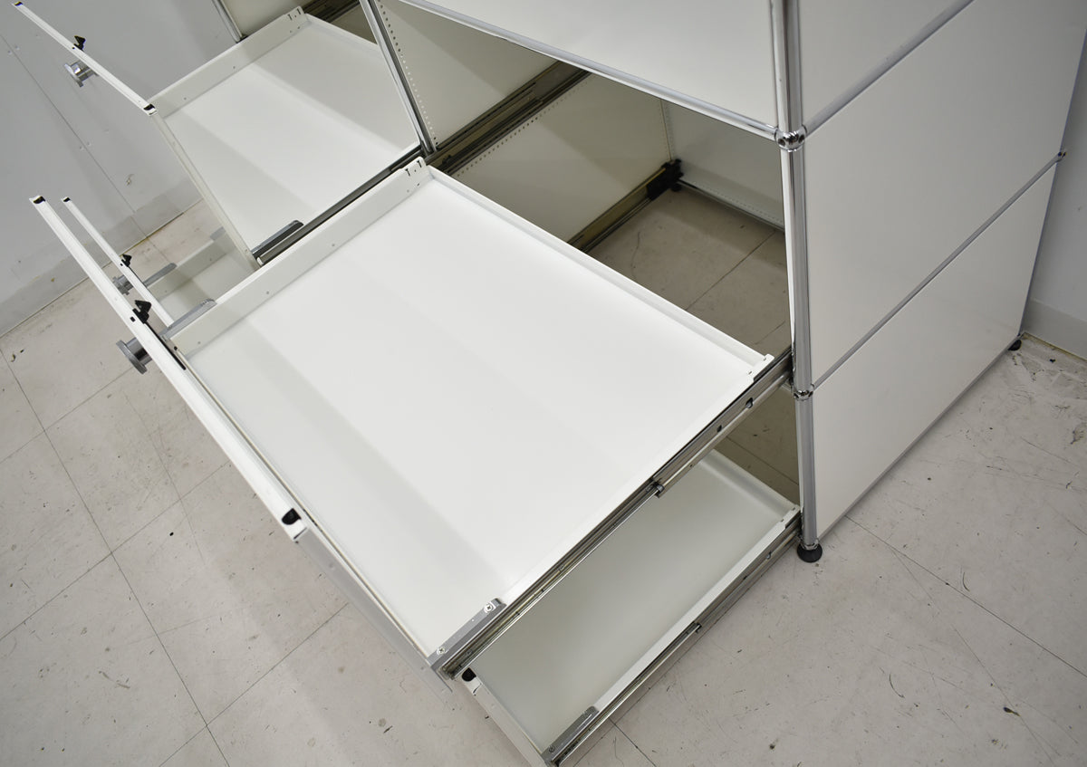 【中古】[送料お見積り商品]USM Haller　ハラーキャビネット　２列５段　ホワイト　幅1525　2025092601【中古オフィス家具】