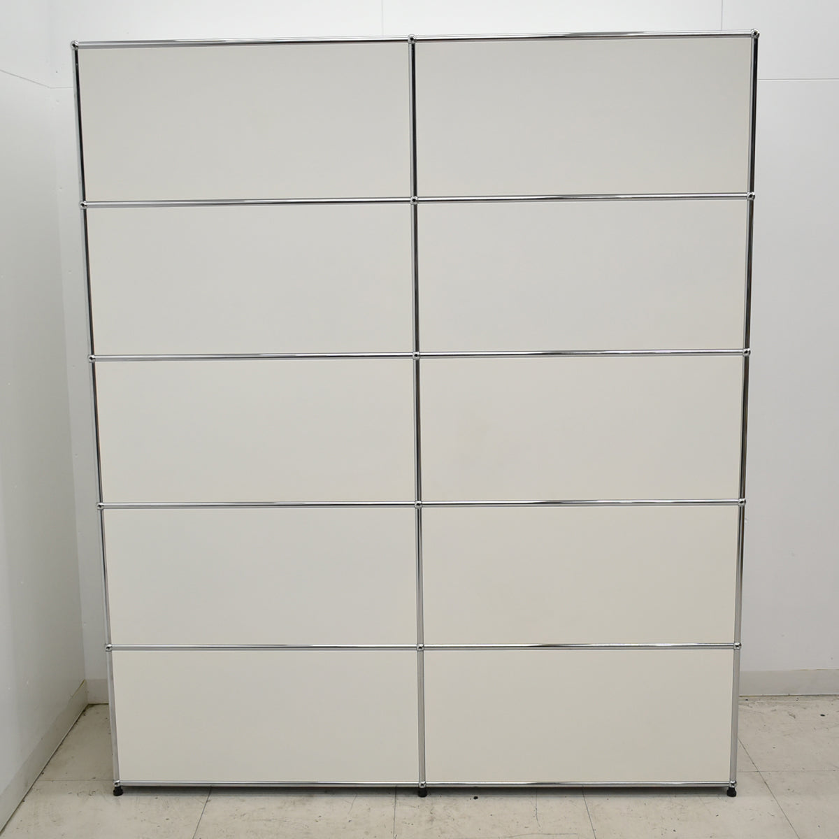 【中古】[送料お見積り商品]USM Haller　ハラーキャビネット　２列５段　ホワイト　幅1525　2025092601【中古オフィス家具】