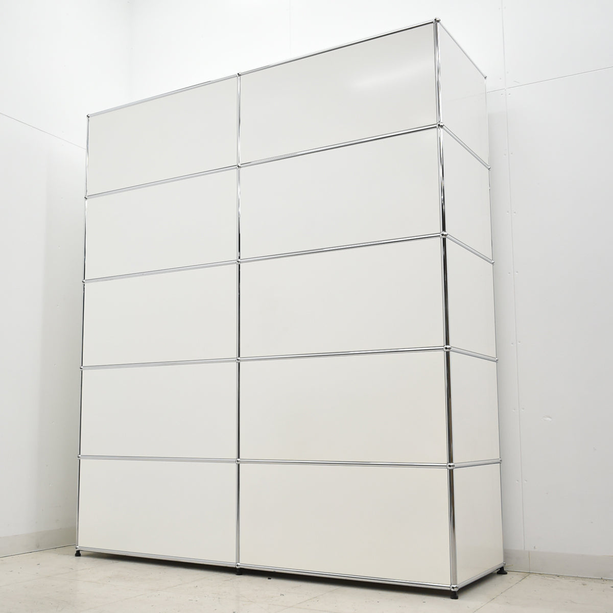 【中古】[送料お見積り商品]USM Haller　ハラーキャビネット　２列５段　ホワイト　幅1525　2025092601【中古オフィス家具】