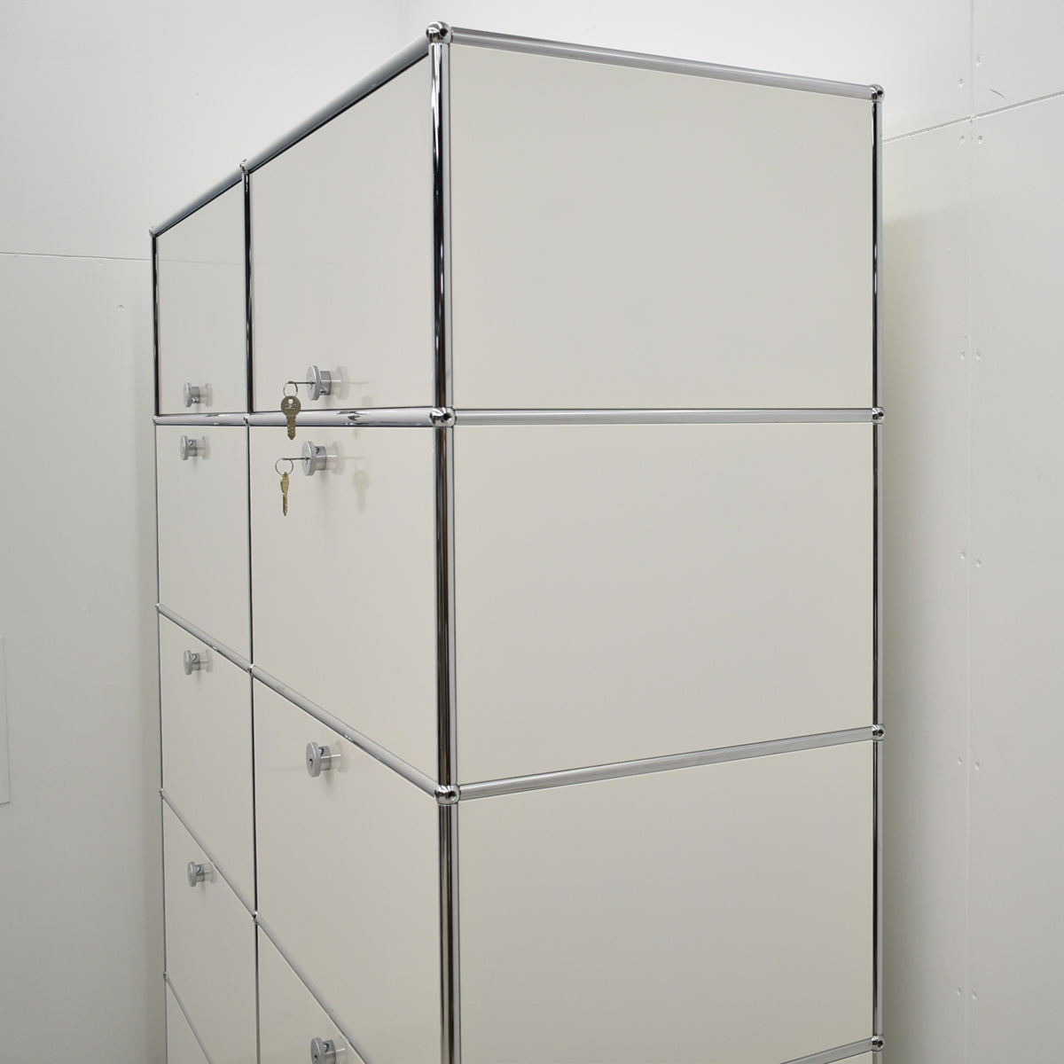 【中古】[送料お見積り商品]USM Haller　ハラーキャビネット　２列５段　ホワイト　幅1525　2025092901【中古オフィス家具】