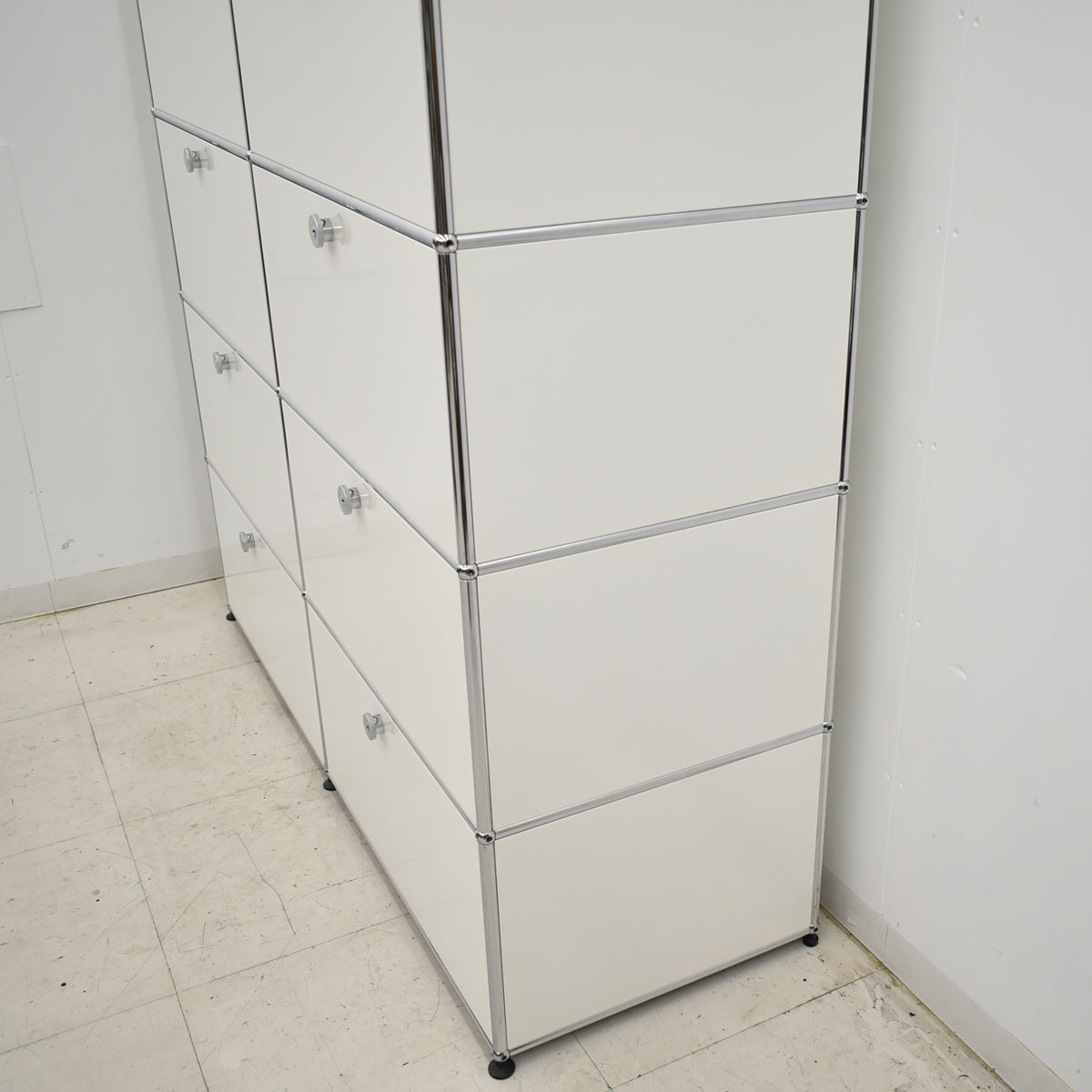 【中古】[送料お見積り商品]USM Haller　ハラーキャビネット　２列５段　ホワイト　幅1525　2025092901【中古オフィス家具】