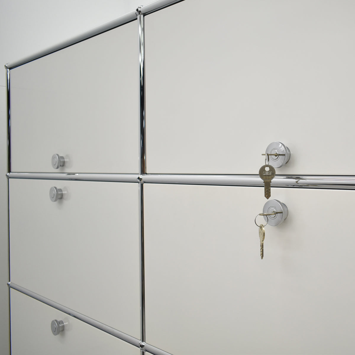 【中古】[送料お見積り商品]USM Haller　ハラーキャビネット　２列５段　ホワイト　幅1525　2025092901【中古オフィス家具】