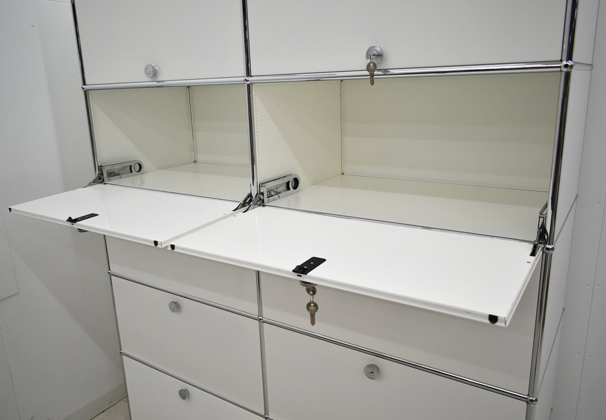 【中古】[送料お見積り商品]USM Haller　ハラーキャビネット　２列５段　ホワイト　幅1525　2025092901【中古オフィス家具】