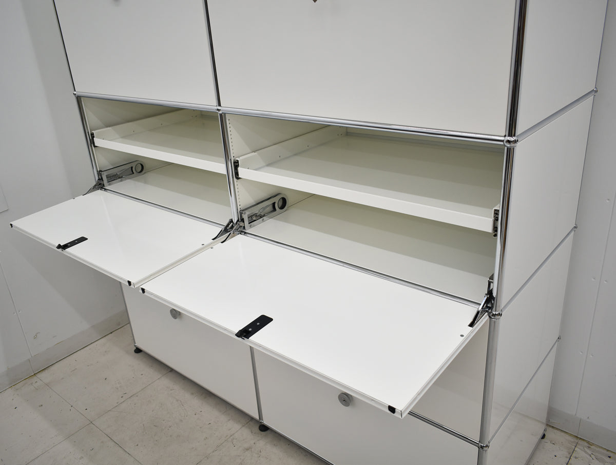 【中古】[送料お見積り商品]USM Haller　ハラーキャビネット　２列５段　ホワイト　幅1525　2025092901【中古オフィス家具】