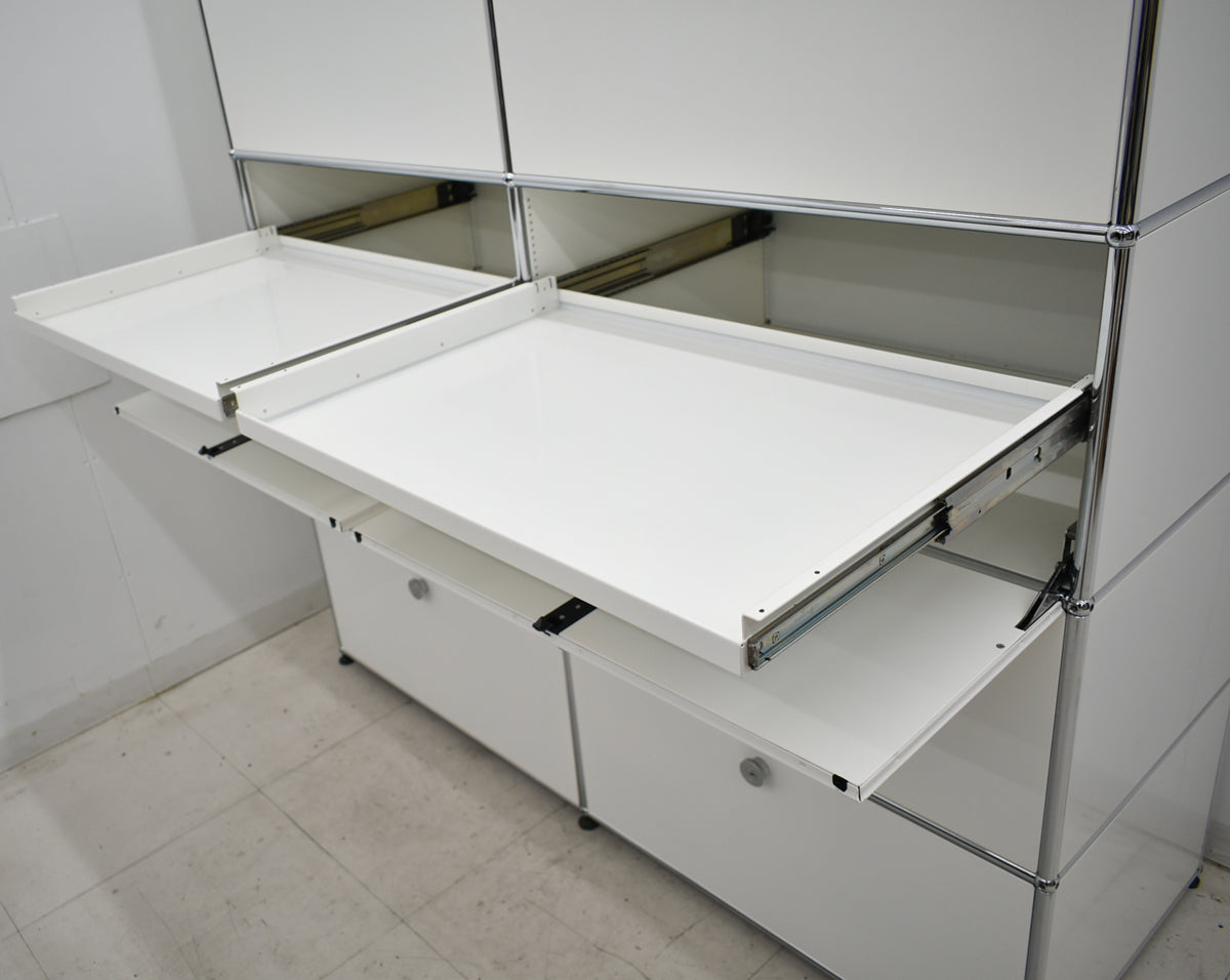 【中古】[送料お見積り商品]USM Haller　ハラーキャビネット　２列５段　ホワイト　幅1525　2025092901【中古オフィス家具】