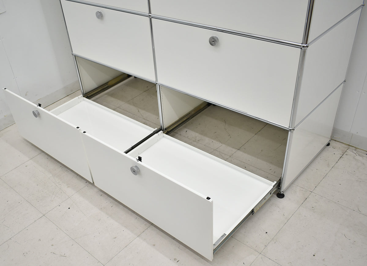 【中古】[送料お見積り商品]USM Haller　ハラーキャビネット　２列５段　ホワイト　幅1525　2025092901【中古オフィス家具】