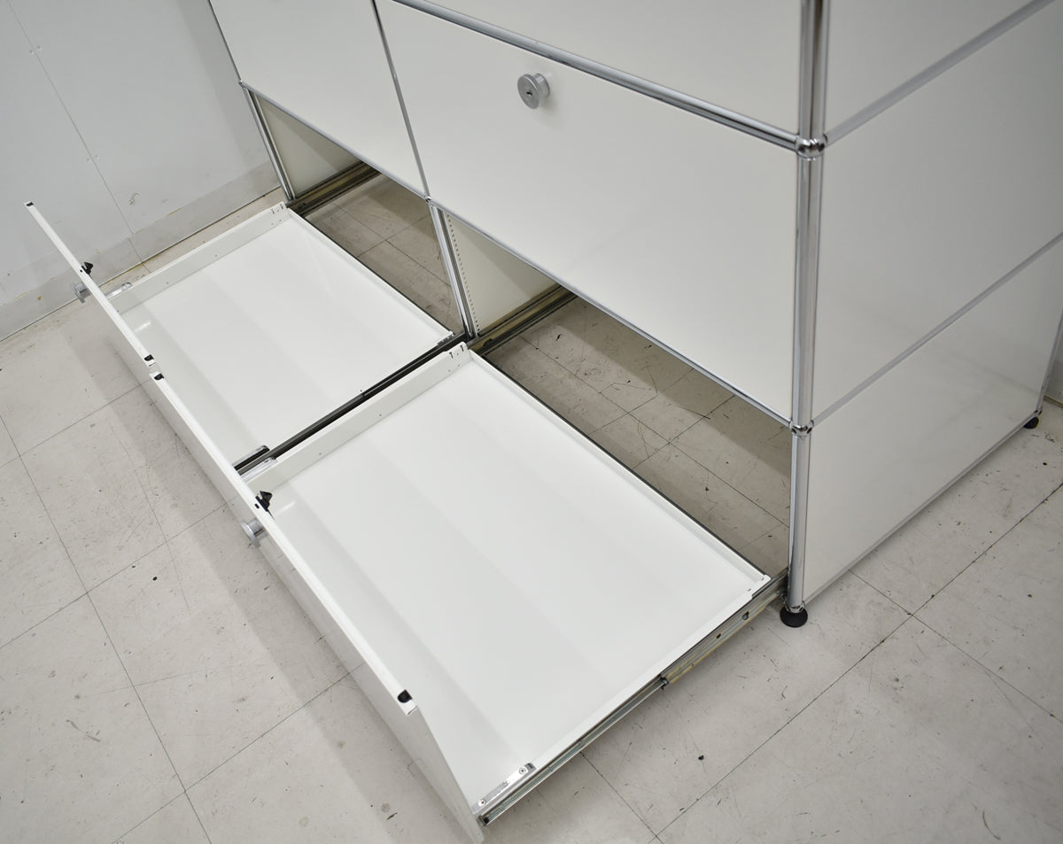 【中古】[送料お見積り商品]USM Haller　ハラーキャビネット　２列５段　ホワイト　幅1525　2025092901【中古オフィス家具】