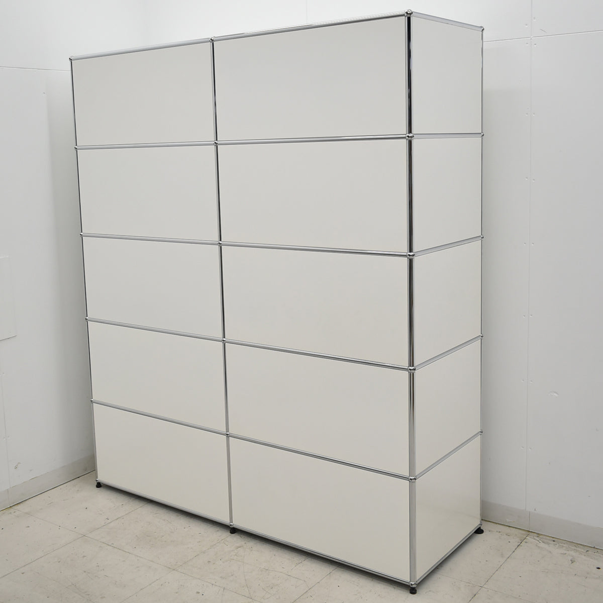 【中古】[送料お見積り商品]USM Haller　ハラーキャビネット　２列５段　ホワイト　幅1525　2025092901【中古オフィス家具】