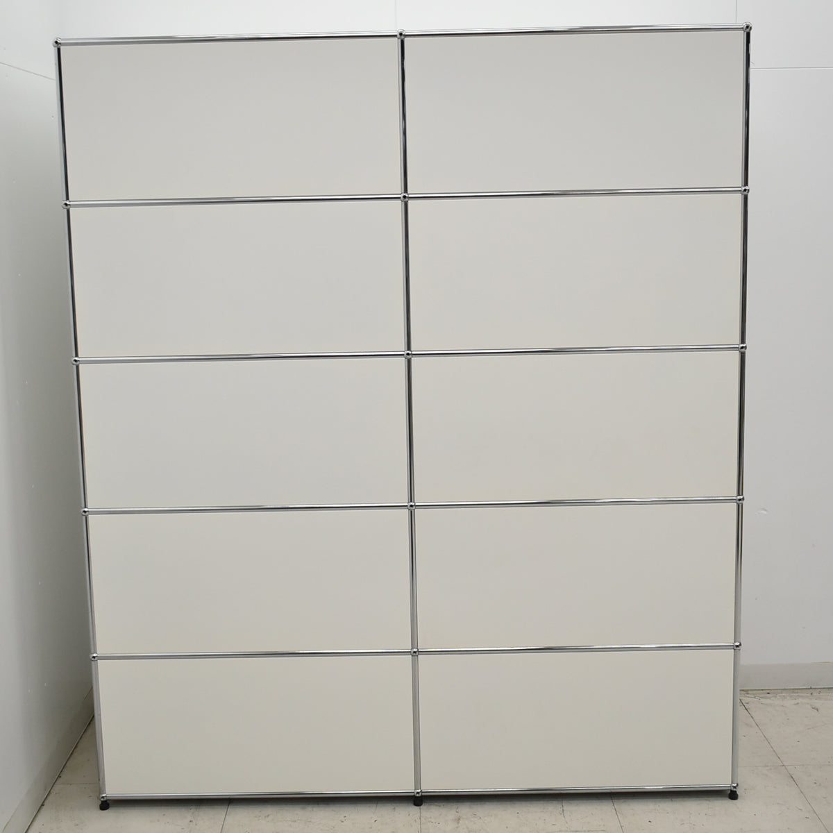 【中古】[送料お見積り商品]USM Haller　ハラーキャビネット　２列５段　ホワイト　幅1525　2025092901【中古オフィス家具】