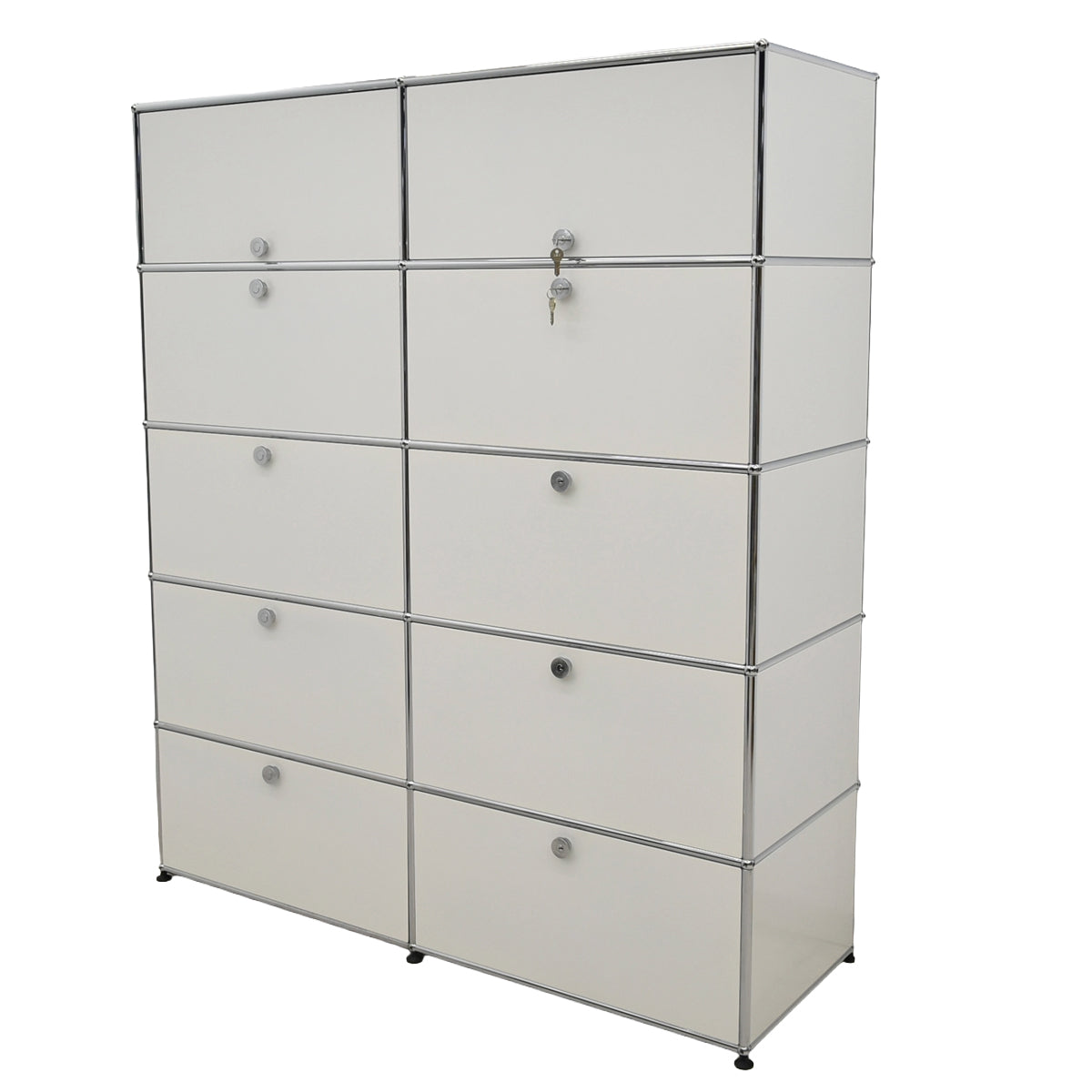 【中古】[送料お見積り商品]USM Haller　ハラーキャビネット　２列５段　ホワイト　幅1525　2025092901【中古オフィス家具】