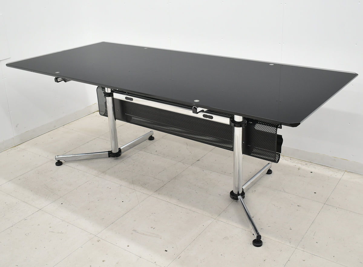 【中古】USM Haller　キトス　KITOS　ワークデスク　ガラス天板　幅1995　2025101001【中古オフィス家具】