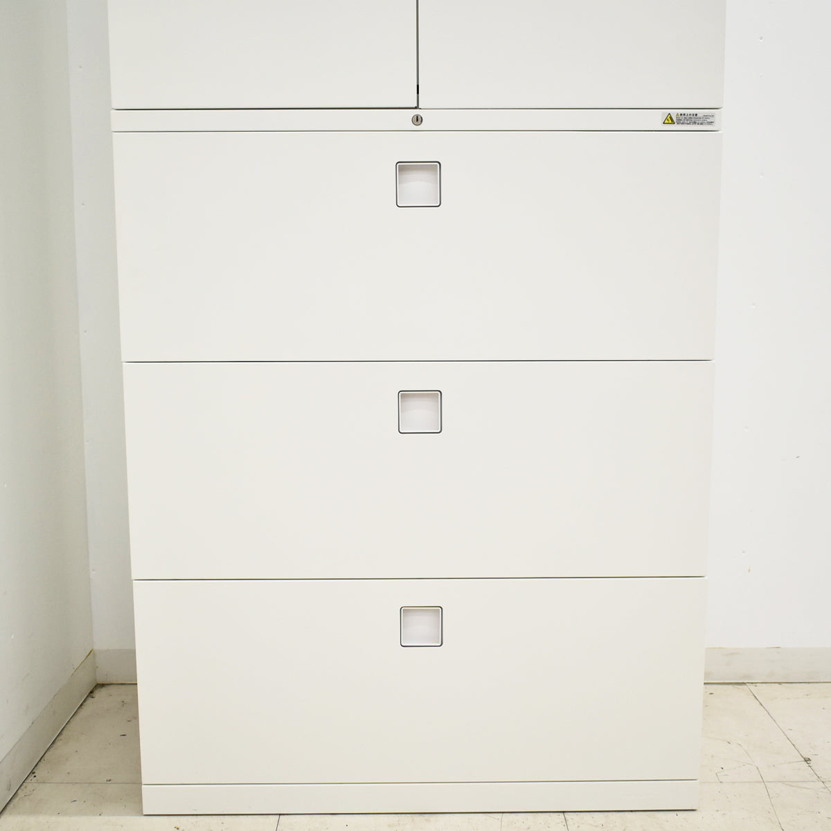 【中古】オカムラ　レクトライン　両開き＋３段ラテラル　ユニット書庫　幅900　2025101410【中古オフィス家具】