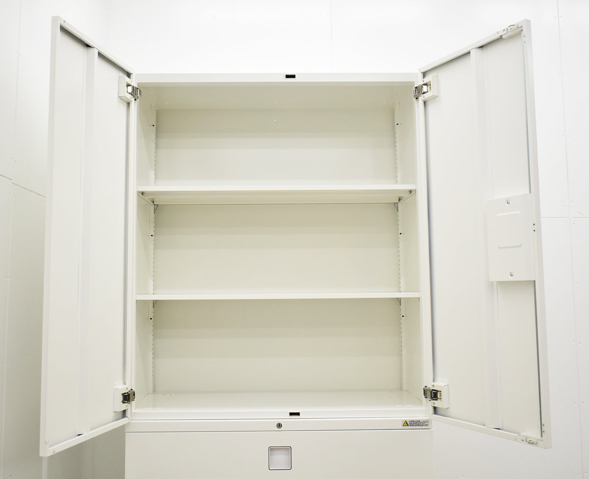 【中古】オカムラ　レクトライン　両開き＋３段ラテラル　ユニット書庫　幅900　2025101410【中古オフィス家具】