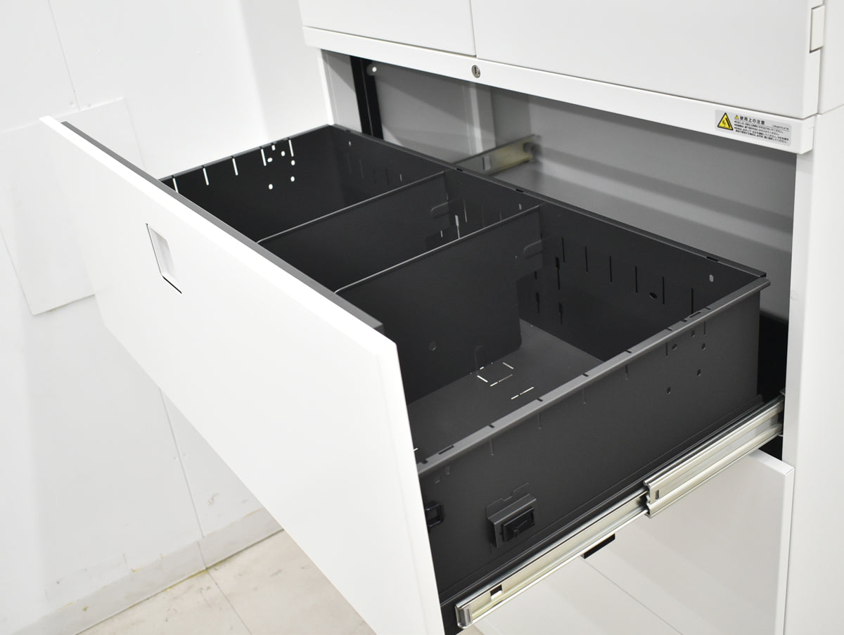 【中古】オカムラ　レクトライン　両開き＋３段ラテラル　ユニット書庫　幅900　2025101410【中古オフィス家具】