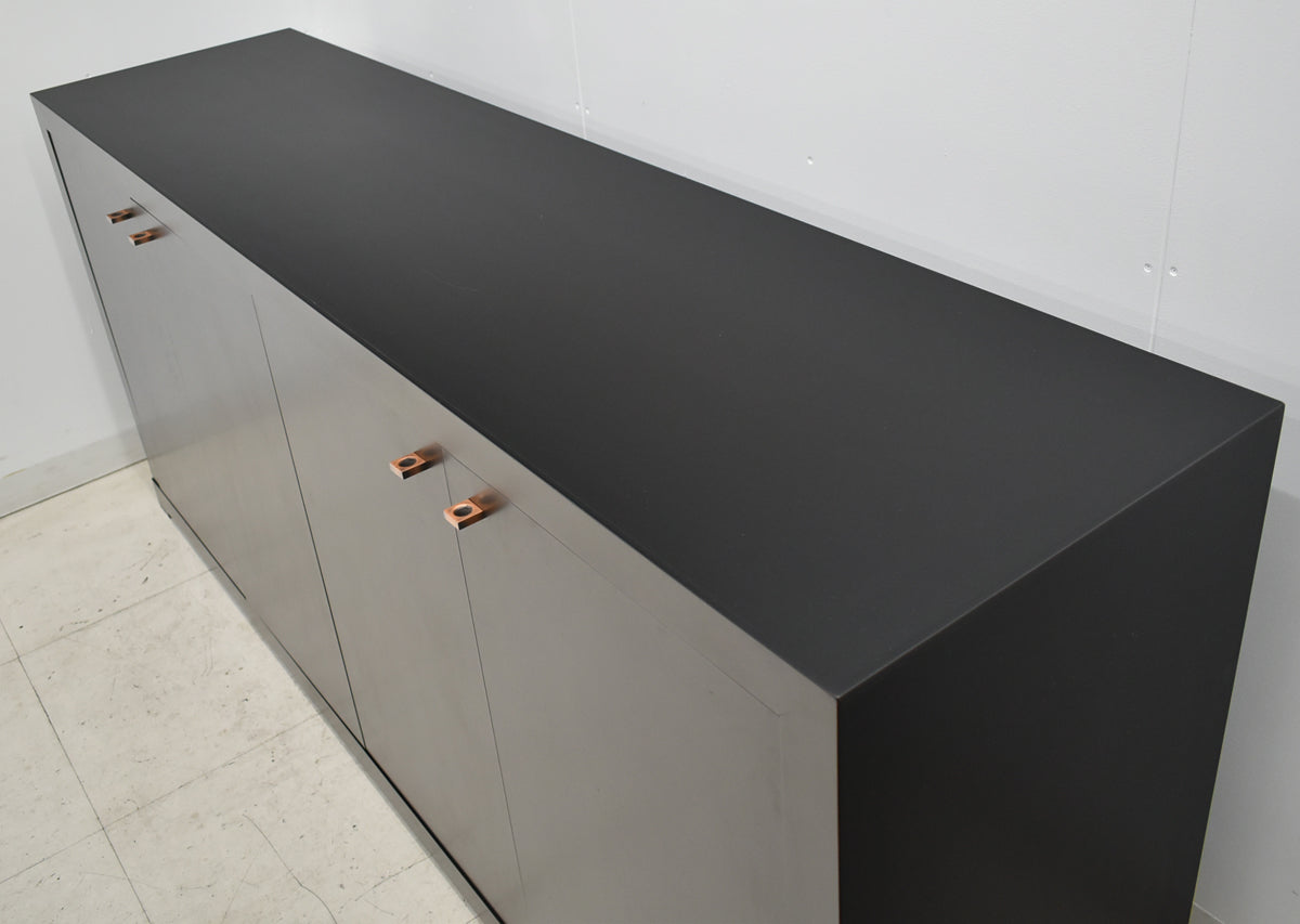 【中古】メーカー不明　高級サイドボード　木製　ソフトクローズ付　内側引出付　幅1800　2025101503【中古オフィス家具】