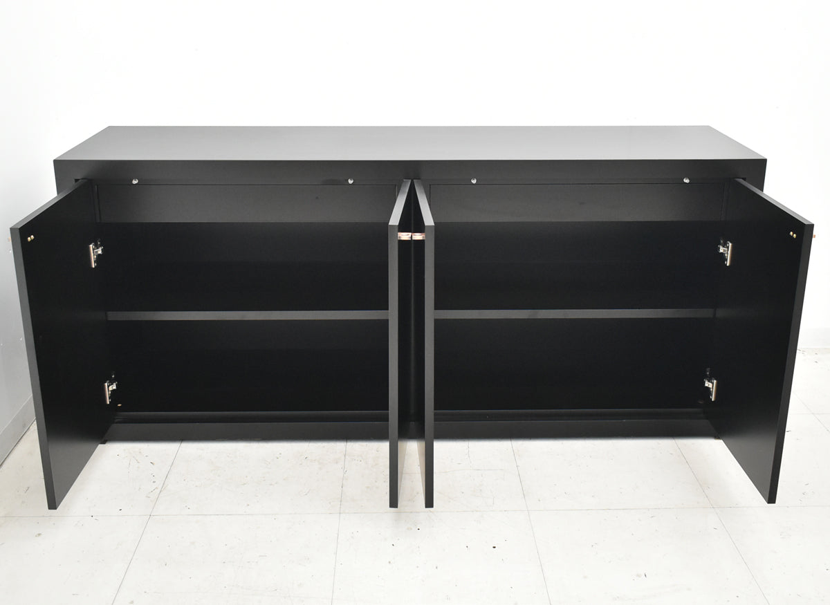 【中古】メーカー不明　高級サイドボード　木製　ソフトクローズ付　内側引出付　幅1800　2025101503【中古オフィス家具】