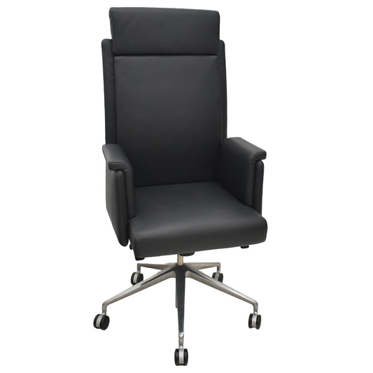 【中古】ウォルター・ノル　JASON　エグゼクティブチェア　総革張り　ブラック　2025102002【中古オフィス家具】