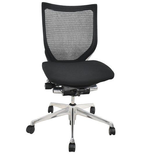 【中古】オカムラ　バロン　ローバック　ポリッシュ脚　肘なし　2025111003【中古オフィス家具】