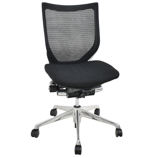 【中古】オカムラ　バロン　ローバック　ポリッシュ脚　肘なし　2025111005【中古オフィス家具】