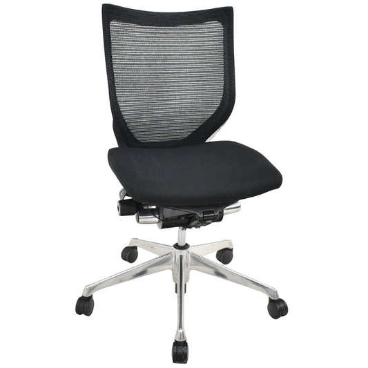 【中古】オカムラ　バロン　ローバック　ポリッシュ脚　肘なし　2025111007【中古オフィス家具】