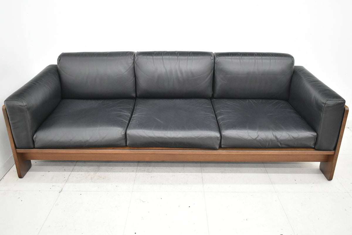 【中古】 Knoll　バスチアーノ３人掛けソファ　革張り　幅915　2025111106【中古オフィス家具】