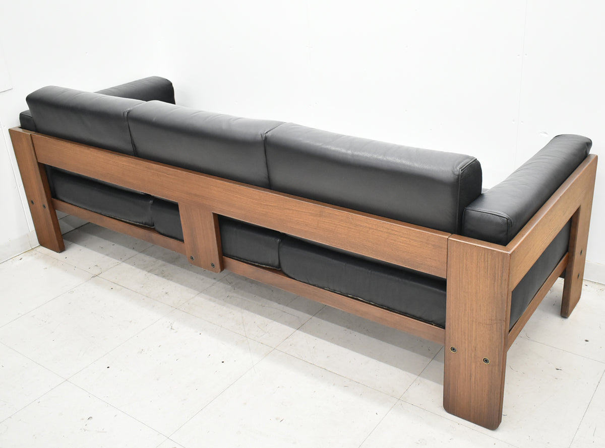 【中古】 Knoll　バスチアーノ３人掛けソファ　革張り　幅915　2025111106【中古オフィス家具】