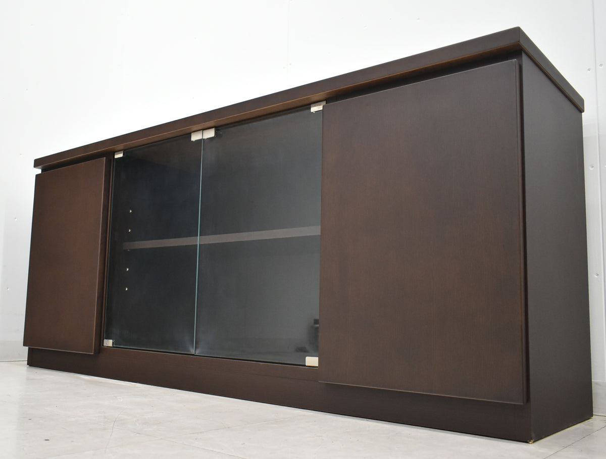 【中古】イトーキ　サイドボード　ガラス扉　幅1600　2025111201【中古オフィス家具】