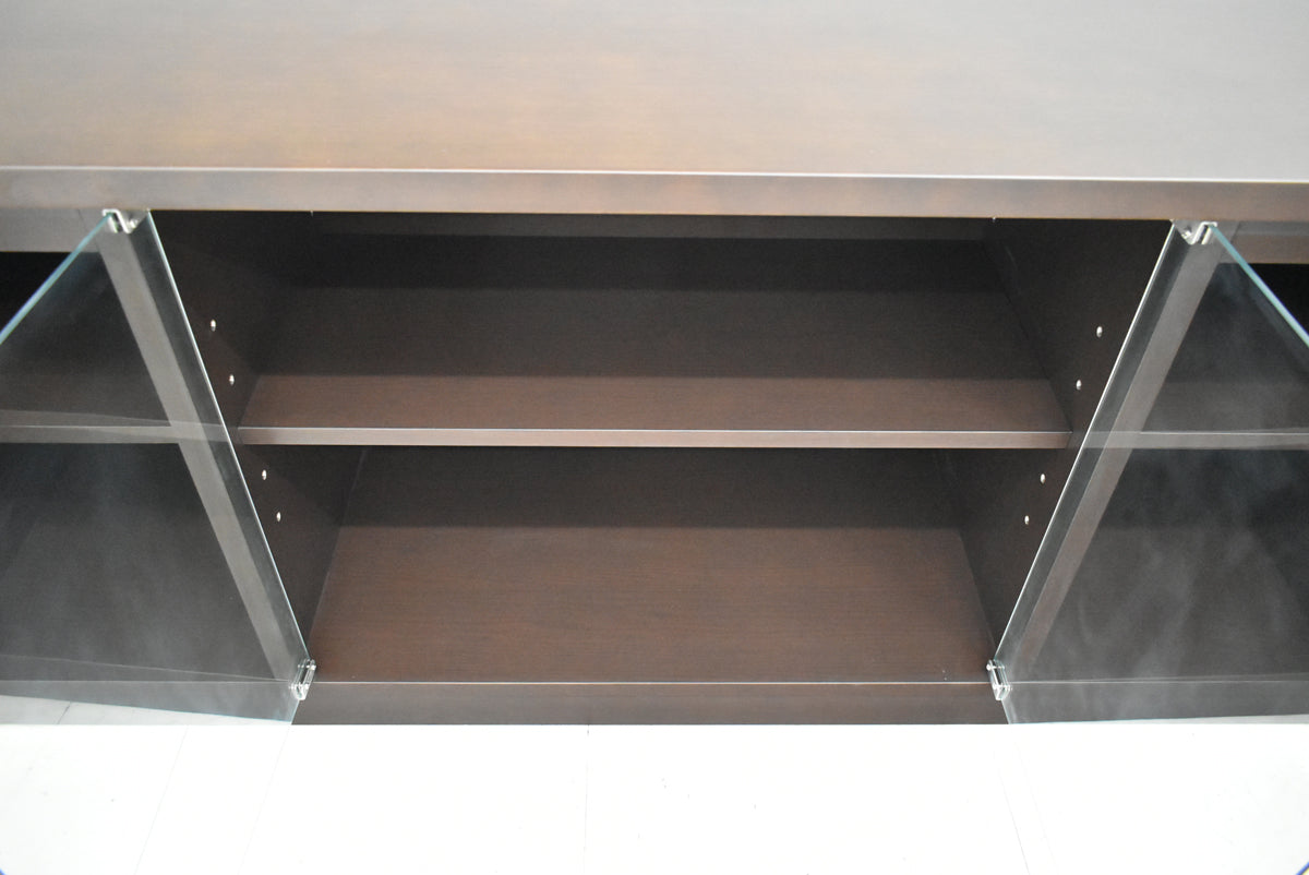 【中古】イトーキ　サイドボード　ガラス扉　幅1600　2025111201【中古オフィス家具】