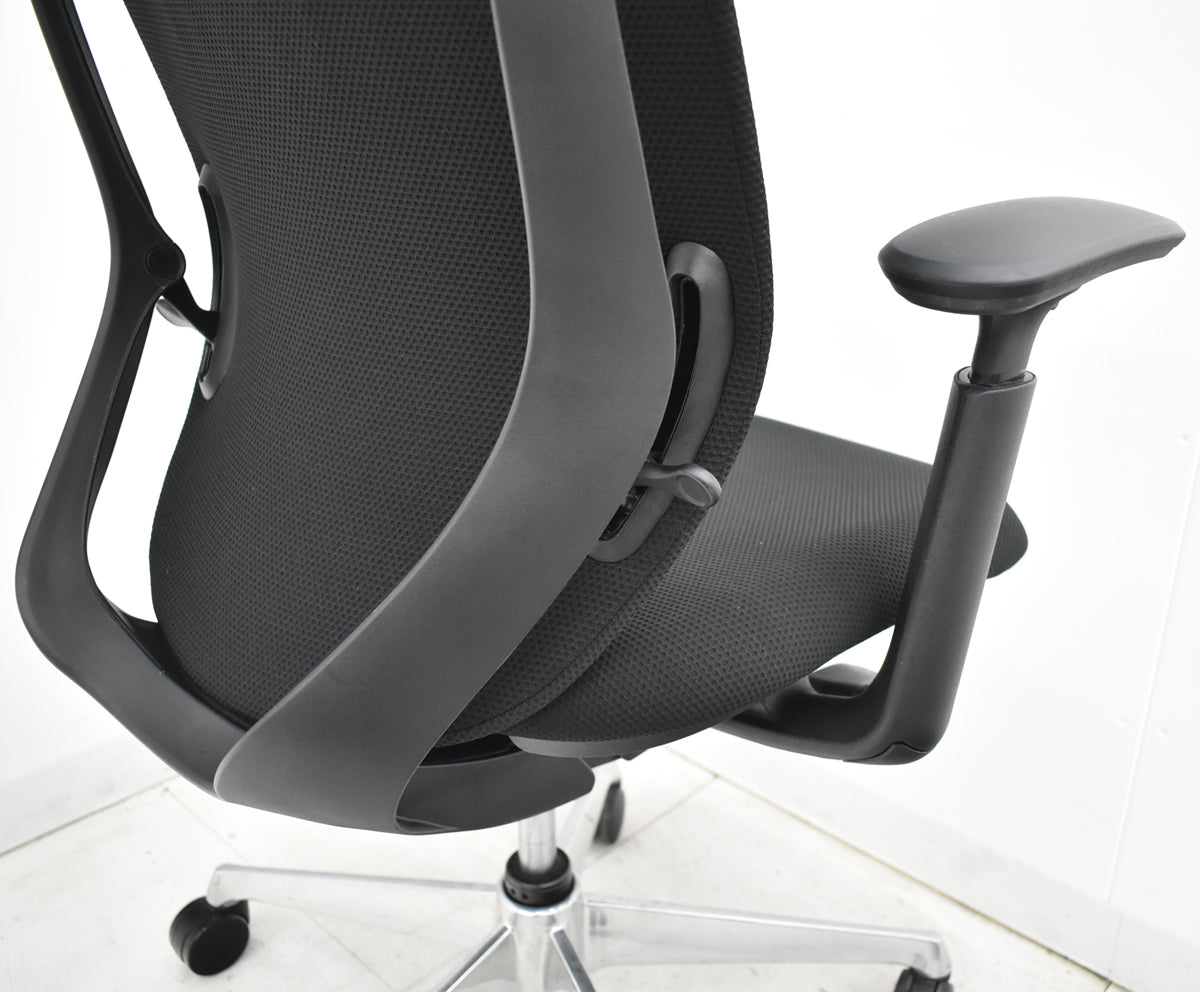 【中古】オカムラ　シルフィー　ハイバック　可動肘　バックカーブアジャスト　前傾機能　ポリッシュ　2025111703【中古オフィス家具】