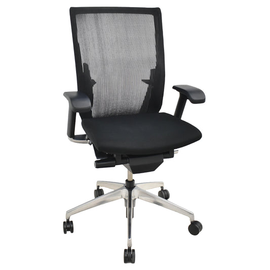 【中古】イトーキ　ヴェント　ハイバック　可動肘　オートマチックランバーテンション　ポリッシュ　ストライプメッシュ　2025111708【中古オフィス家具】