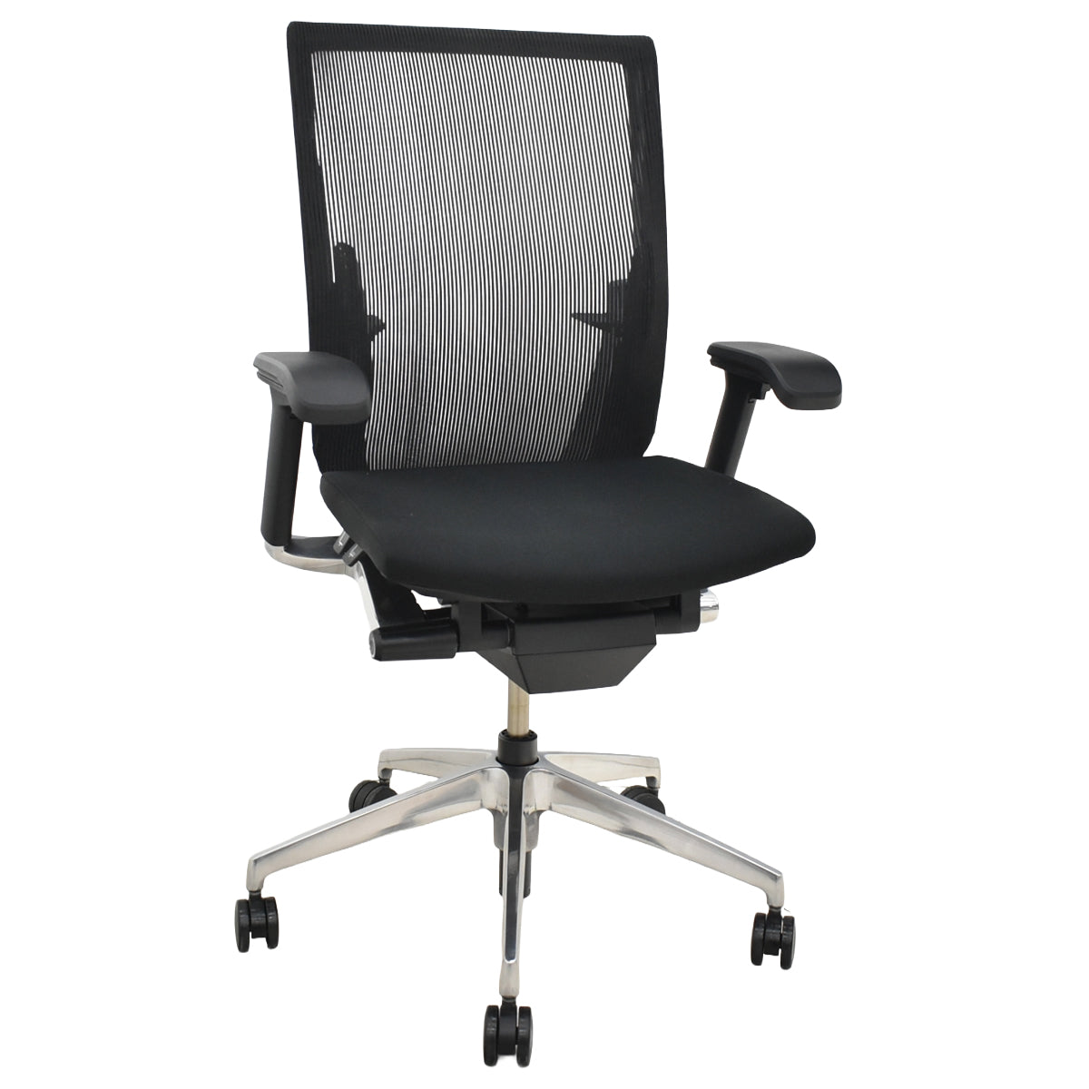 【中古】イトーキ　ヴェント　ハイバック　可動肘　オートマチックランバーテンション　ポリッシュ　ストライプメッシュ　2025111801【中古オフィス家具】