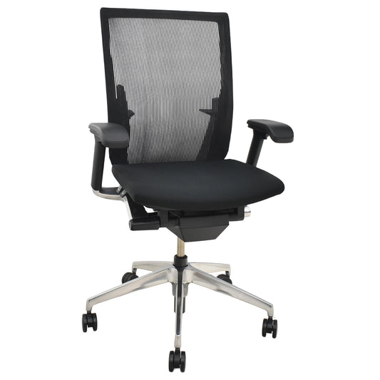 【中古】イトーキ　ヴェント　ハイバック　可動肘　オートマチックランバーテンション　ポリッシュ　ストライプメッシュ　2025111801【中古オフィス家具】