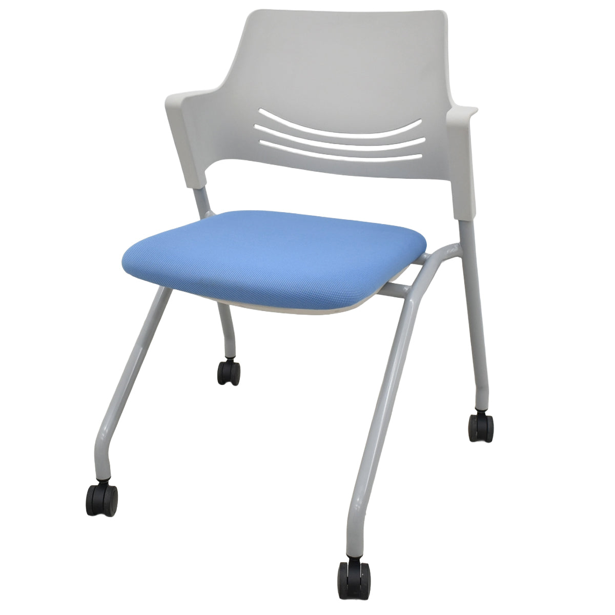 【中古】オカムラ　ビラージュ　ネスティングチェア　ミーティングチェア　キャスター付　2025112502【中古オフィス家具】