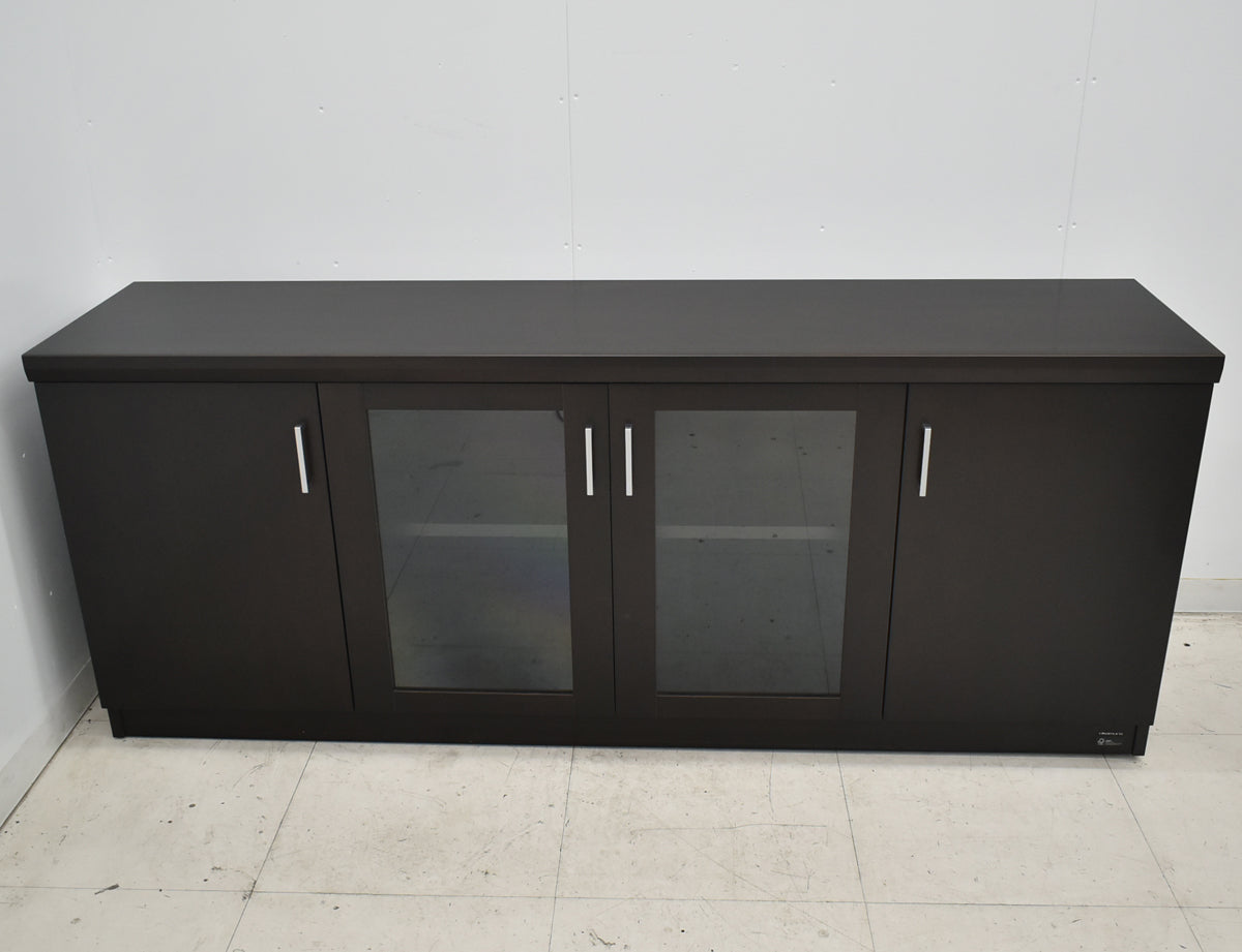 【中古】オカムラ　EX-42　クレデンザ　サイドボード　ガラス扉　幅1800　2025112506【中古オフィス家具】