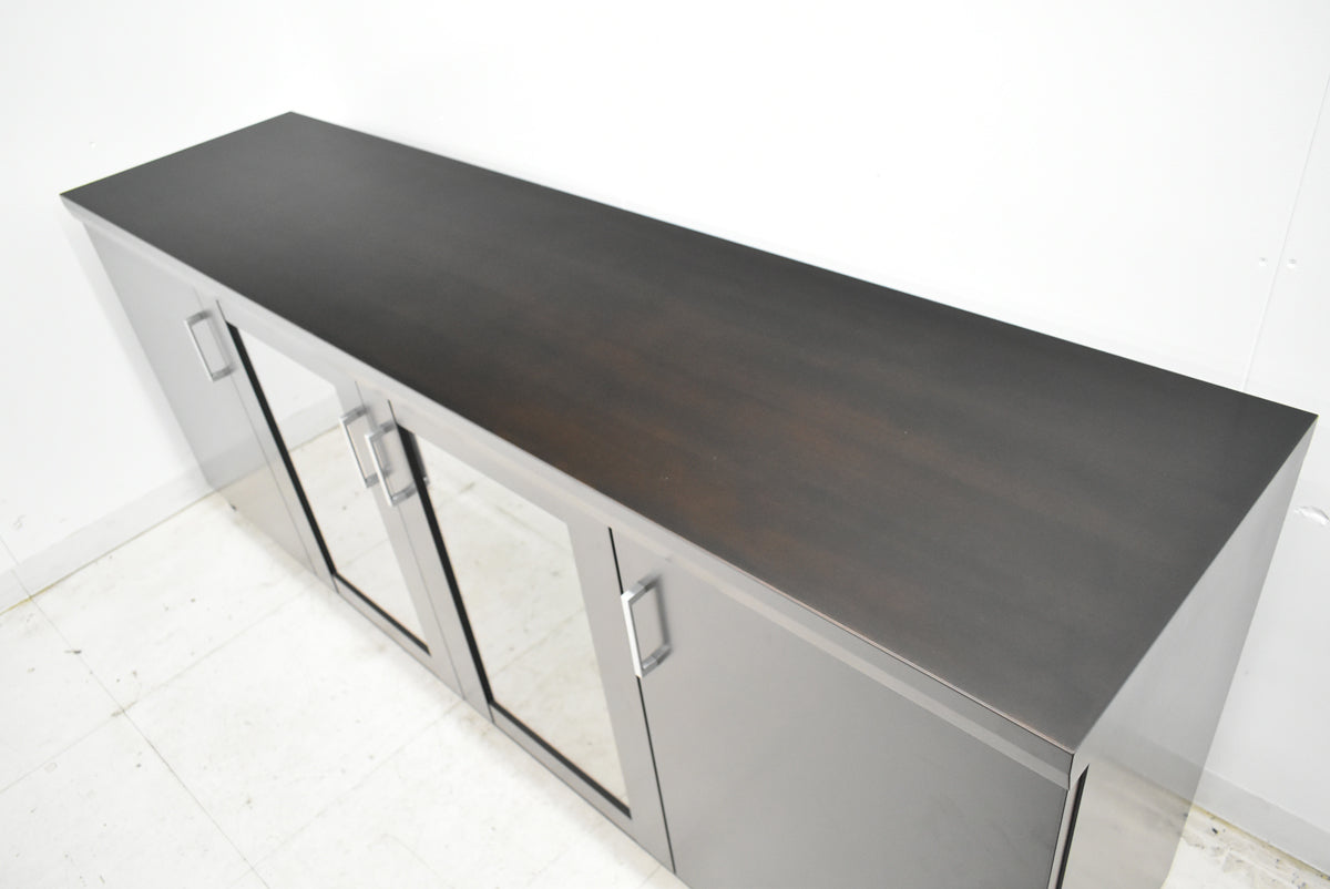 【中古】オカムラ　EX-42　クレデンザ　サイドボード　ガラス扉　幅1800　2025112506【中古オフィス家具】