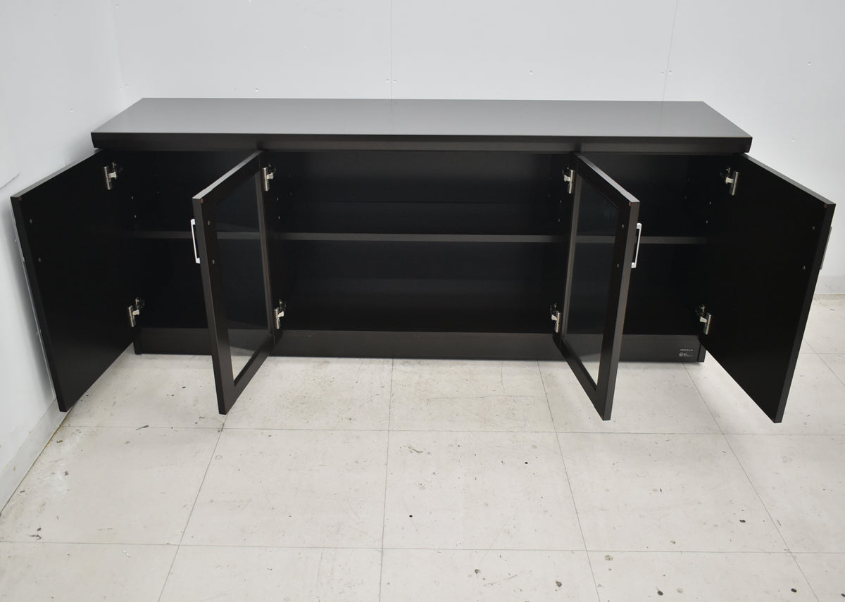 【中古】オカムラ　EX-42　クレデンザ　サイドボード　ガラス扉　幅1800　2025112506【中古オフィス家具】